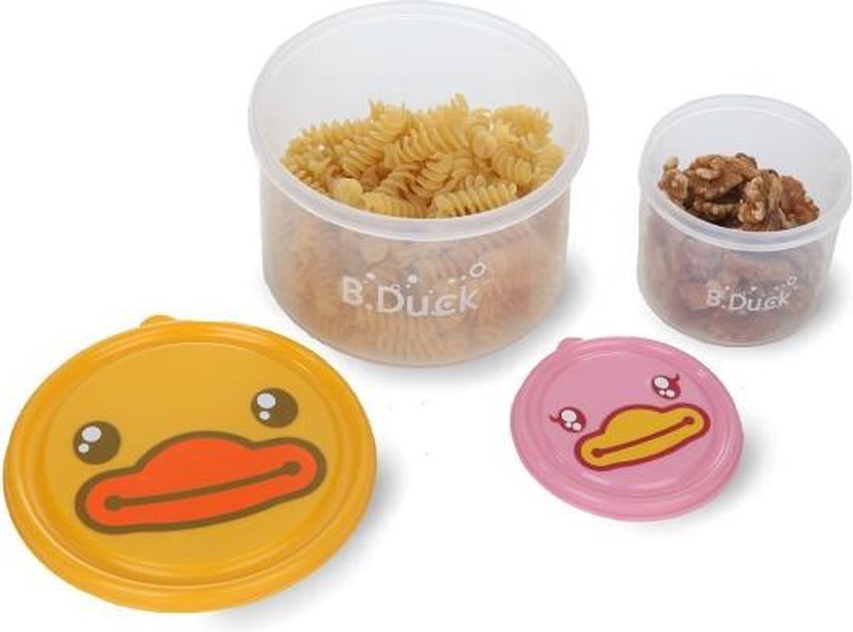 Goedkoopste Bduck Voedsel Bewaarbakjes 2 stuks met Eendjes Print