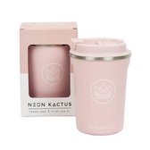 Koffiebeker To Go - Thermosbeker - Travel Mug - Neon Kactus - Flamingo - Roze - 380ml