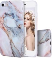 Marmer telefoonhoesje geschikt voor Apple iPhone 7 / 8 / SE 2020 / SE 2022 Hoesje Wit
