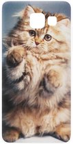 ADEL Siliconen Back Cover Softcase Hoesje Geschikt voor Samsung Galaxy A3 (2016) - Katten Schattig