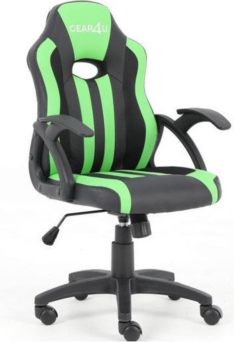 Gear4U Junior Hero gaming stoel - gamestoel voor kinderen / game stoel voor kinderen - zwart / groen