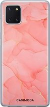 Samsung Note 10 Lite hoesje siliconen - Marmer roze | Samsung Galaxy Note 10 Lite case | Roze | TPU backcover transparant