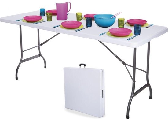 Table pliante - 180 cm de long - blanc