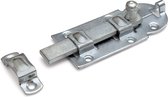 1x stuks rolschuif / rolschuiven staal verzinkt 4,4 x 10 cm - deurbeveiliging - profielrolschuiven / poortslot / hekgrendel