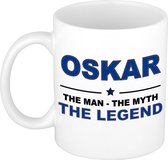 Oskar The man, The myth the legend cadeau koffie mok / thee beker 300 ml