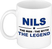 Nils The man, The myth the legend cadeau koffie mok / thee beker 300 ml