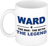Naam cadeau Ward - The man, The myth the legend koffie mok / beker 300 ml - naam/namen mokken - Cadeau voor o.a verjaardag/ vaderdag/ pensioen/ geslaagd/ bedankt