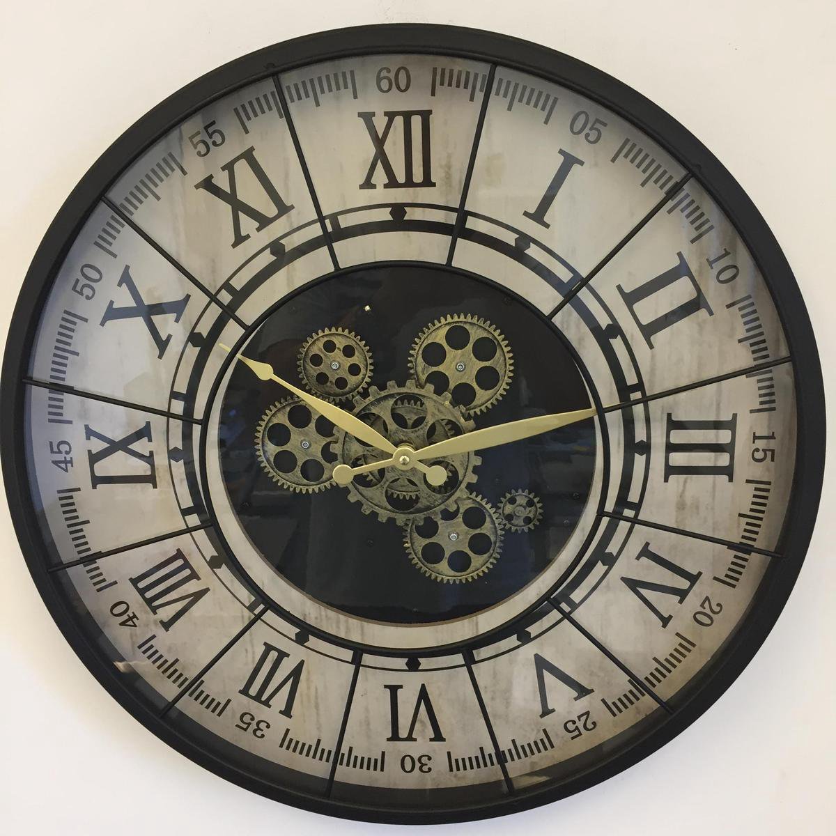Wandklok RADER BLACK Vintage Industrieel Design