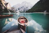 Lago Di Braies Italie Pragser Wildsee Canvas 40x60 - unieke fotoprint op canvas schilderij (Wanddecoratie/Woonkamer/Slaapkamer)