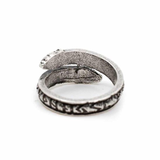 Verstelbare Viking Ring Runen Zilverkleurig - Spiru