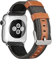 Geschikt voor Apple Watch bandje 42 / 44 / 45 / 49 mm - Series 1 2 3 4 5 6 7 8 SE Ultra - Smartwatch iWatch horloge band - 42mm 44mm 45mm 49mm - Fungus - Nylon - Donkergrijs - Echt