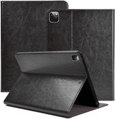 Hoes + Screenprotector geschikt voor iPad Pro 2020 12.9 inch - Leren Case Zwart