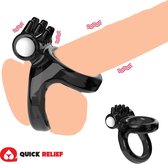 Quick Relief Double Pleasure™ Cockring - Penis ring - Sex Toys voor Mannen - Zwart