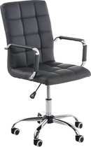 Bureaustoel - Bureaustoel voor volwassenen - Design - In hoogte verstelbaar - Kunstleer - Grijs - 56x62x104 cm