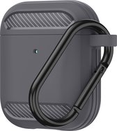Apple Airpods 1/2 hoesje - Premium Siliconen beschermhoes - 3.0 mm - Grijs