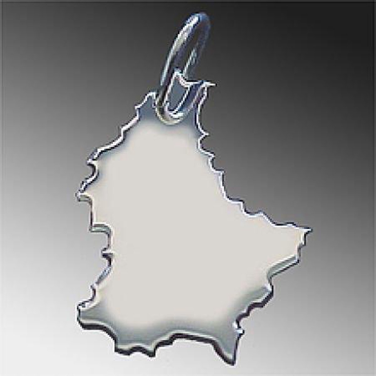 Zilveren Landkaart Luxemburg ketting hanger