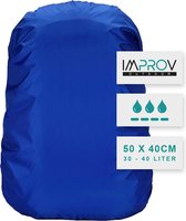 Blauwe Improv Regenhoes Rugtas30l/40l - Backpack Rain Cover - Flightbag voor rugzak - 30 liter tot 40 liter - Blauw - Schoolrugzak