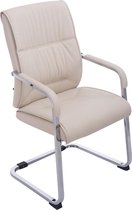 Bureaustoel - Ergonomische bureaustoel - Modern - Armleuning - Kunstleer - Crème - 51x58x102 cm