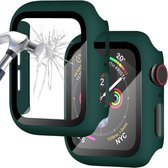 HB Glas Geschikt Apple Watch Series 4 (40mm) Screenprotector Groen - Tempered Glass met Behuizing