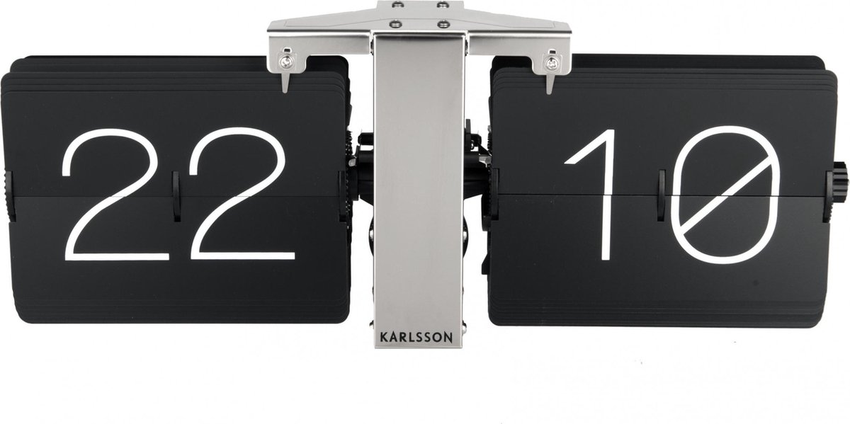 Karlsson - Flip clock No Case - Tafelklok - Metaal - 8,5x14x36cm - Zwart |  bol.com
