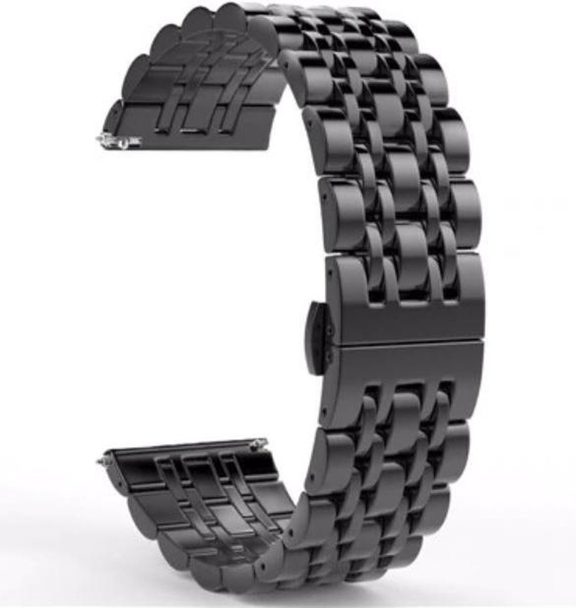 Fungus - Smartwatch bandje - Geschikt voor Samsung Galaxy Watch 3 41mm, Active 2 - Horloge 20mm - Metaal - Fijn - Zwart