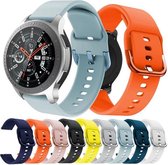 Smartwatch bandjes - 9 pack - Geschikt voor Samsung Galaxy Watch 5 (incl. Pro) en Galaxy Watch 4, Watch 3 41mm, Active 2, 20mm horlogebandje - Siliconen - Fungus - Geel Wit Grijs B