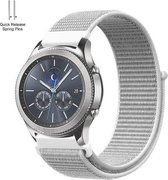 Nylon Geweven Sportbandje - Samsung Galaxy Watch 46mm R800 - Garmin VivoActive 4 - Universeel 22mm - Wit