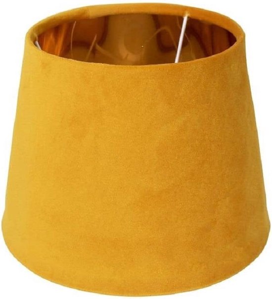 Abat-jour en velours couleur miel (30 cm)