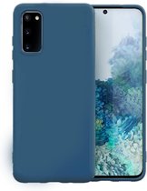 Geschikt voor Samsung Galaxy S20 hoesje siliconen - blauw met Privacy Glas