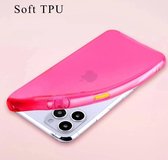 gekleurde Shock case geschikt voor Apple iPhone 11 Pro - roze met Privacy Glas