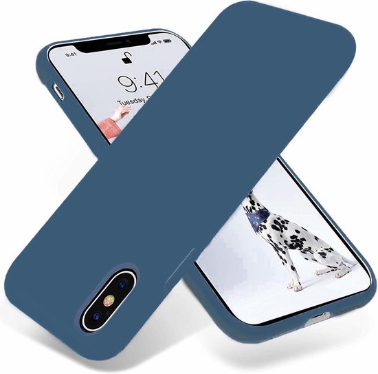Coque en silicone Shieldcase pour iPhone X - bleu foncé avec verre de  confidentialité | bol.com
