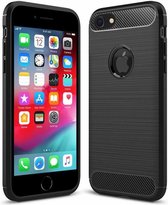 Brushed case geschikt voor Apple iPhone 8 / 7 met Privacy Glas