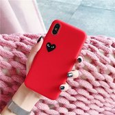 Hoesje met hartje geschikt voor Apple iPhone Xr - rood met Privacy Glas