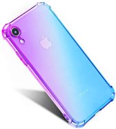 Paars-blauwe Shock case geschikt voor Apple iPhone Xr met Privacy Glas