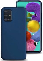 siliconen hoesje Samsung Galaxy A51 - blauw met Privacy Glas