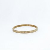 Armband zilver of goud • gegraveerde tekst • met volle angst vooruit • slavenarmband • bangle