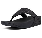 FitFlop Lulu Toe Post Glitter slippers zwart - Maat 40