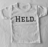 Baby t-shirt - Held - Wit - 0 maanden