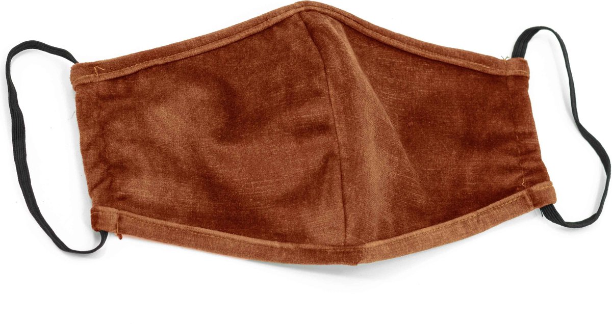 Niet-medisch mondkapje velvet met filter velours roest