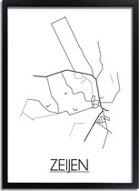 DesignClaud Zeijen Plattegrond poster A4 + Fotolijst wit