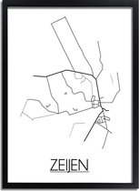 DesignClaud Zeijen Plattegrond poster A2 + Fotolijst zwart