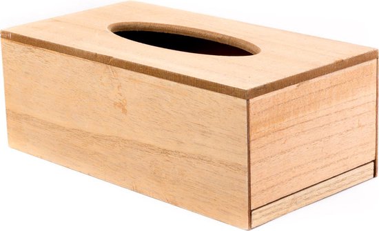 tissuebox tissuedoos tissuehouder 24,5x13x9cm natural hout decoratief  decopatch... | bol.com