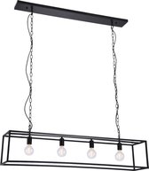 Hanglamp - Metaal - Zwart - exclusief 4 LED lampen