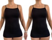 Lydia 2-stuks dames Spaghetti hemdje zwart XL