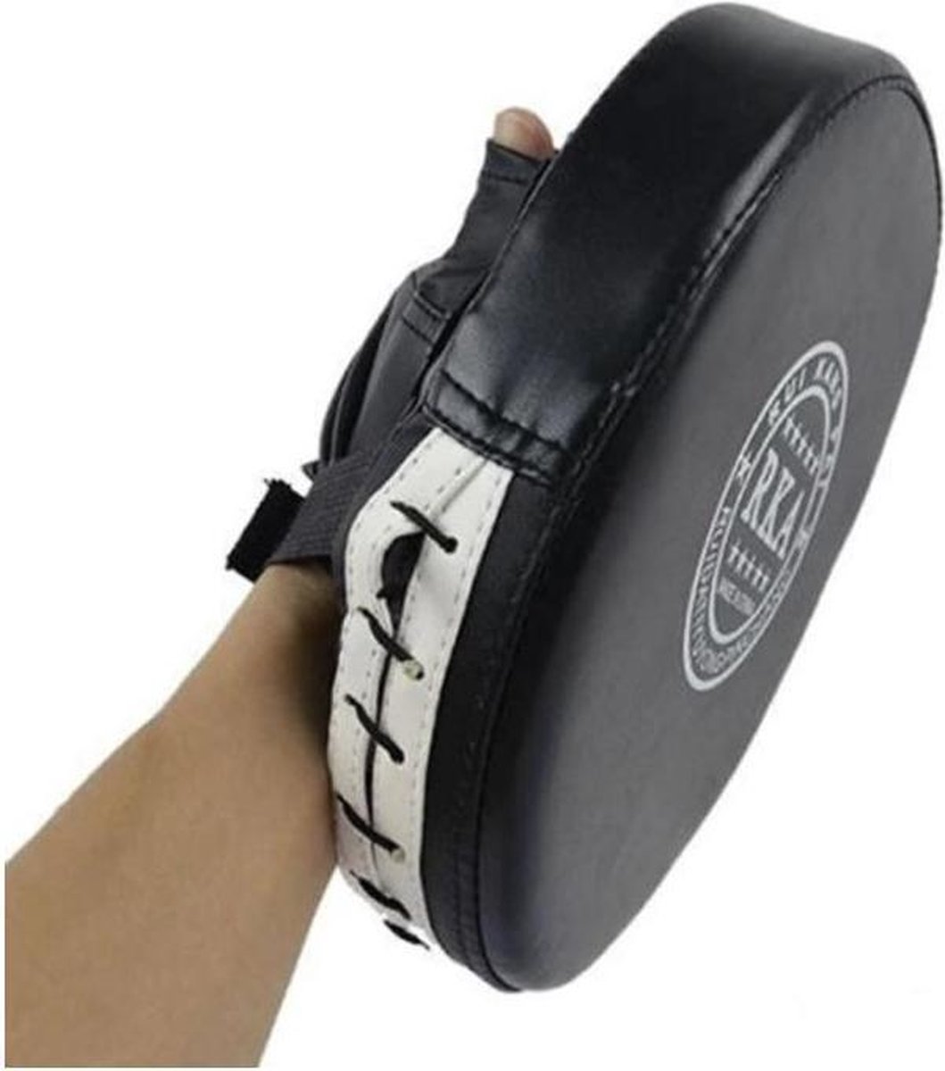 2X Bokshandschoenen Pads voor Muay Thai | Kick Boxing MMA Training | PU Schuim | Boxen | Bokspads | stootkussens | sparren |Thai boxing | Zwart -New Age Devi