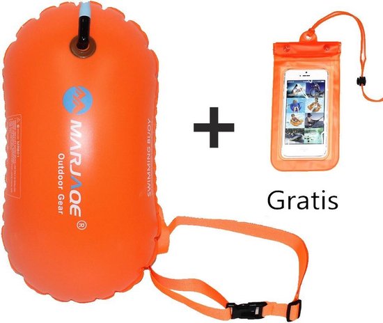 Zwemboei voor Veilig Openwater en Triatlon Zwemmen - /Saferswimmer/Safe swimmer/ 20 Liter + Waterdichte smartphone hoes/Zwemboei/waterdichte smartphone hoes/
