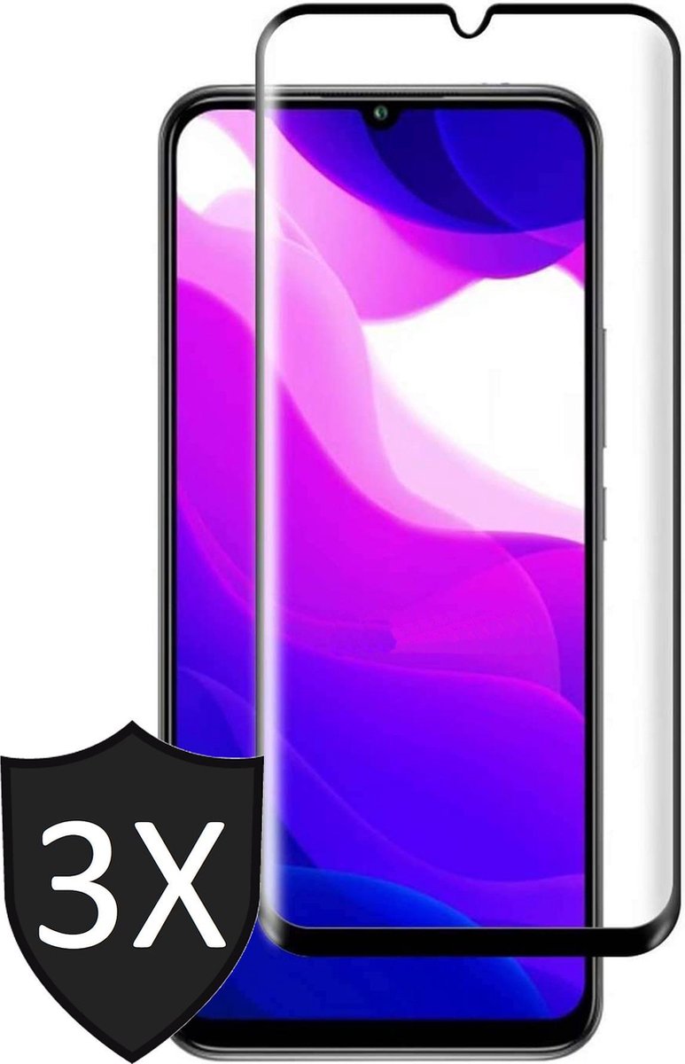 Screenprotector geschikt voor Xiaomi Mi 10 Lite - Full Screen Protector Glas - 3 Stuks