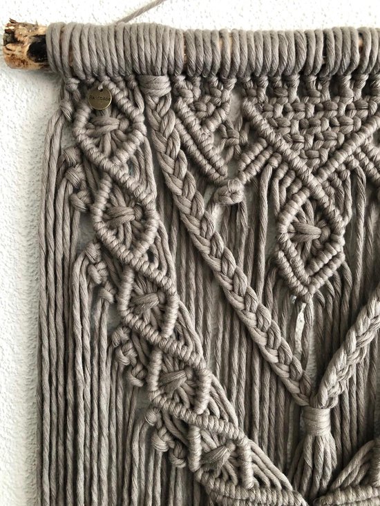 Tenture murale en macramé, décoration d'intérieur, décoration murale bukuri - 045 - olive grise