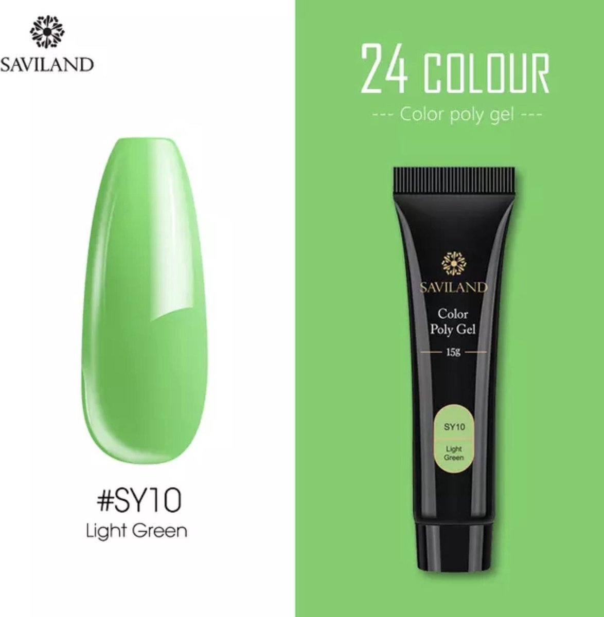 Saviland – Acrylgel - Polygel – Kleur Light Green – Nail Art