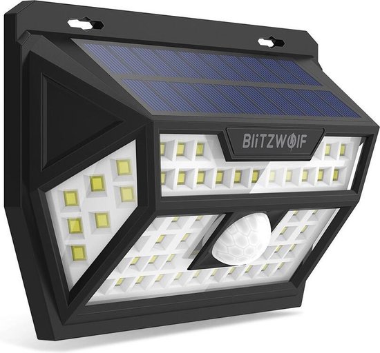 Blitzwolf Smart Bewegingssensor LED Lamp -Controle Zonne-energie 62 Led Wandlamp -... | bol.com